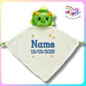 New Baby Comforter Personalised – Dinosaur