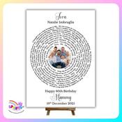 Personalised Song Lyric Spiral Photo Print – Birthday Gift image