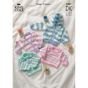 King Cole Pattern 2887 Baby Cardigan and Sweater DK image