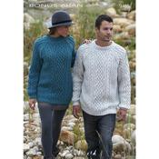 Sirdar Knitting Pattern 9465 Aran Sweater image