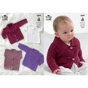 King Cole Pattern 3479 Baby Crochet Jacket, etc. in DK   disc image