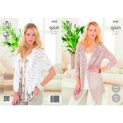 King Cole Opium Pattern 3682 Waterfall Cardigans     c