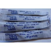 4 x Made With Love By Nana labels (Blue Train)
