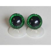 20mm Green Glitter Toy Eyes (Safety Eyes) - 1 Pair