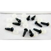 6mm Black Amigurumi Toy Eyes (Safety Eyes) - 1 Pair image