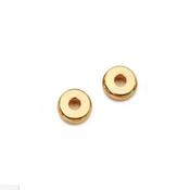6mm Gold Plated Flat Round Spacer Bracelet Bead - Pack of 2 image