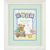 Counted Cross Stitch Kit Sampler - Birth Record - Baby Blocks