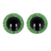 18mm Green Glitter Toy Eyes (Safety Eyes) - 1 pair