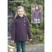 Pattern 2423 Duffle Coats Knitted in Hayfield Bonus Aran