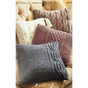 Hayfield Pattern 9804 Cushion Covers in Bonus Aran Tweed