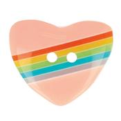 Rainbow Heart Button - Salmon