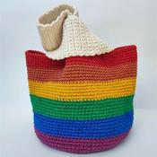 Hooked DIY Crochet Kit Japanese Knot Bag Rainbow image