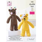 King Cole Pattern 1005 Crochet Pudsey &amp; Blush Bears in Double Knitting