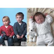 King Cole Pattern 2768 Sweaters, Cardigans and Teddy Bear Knitted in DK