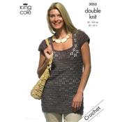 Crochet Pattern 3055 Cardigan &amp; Tunic in Double Knitting    * image