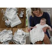 King Cole Pattern 3537 Knit Christening Outfit in 4ply image