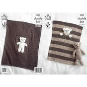 King Cole Pattern 4005 Teddy Bear Blankets in DK