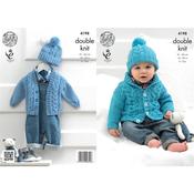 King Cole Pattern 4198 Cardigans and Hat with Cherished DK