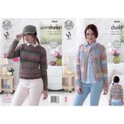 King Cole Pattern 4634 Sweater &amp; Cardigan in Cotswold Chunky