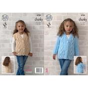 King Cole Pattern 4700 Cardigan &amp; Waistcoat in Big Value Chunky
