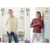 King Cole Pattern 4816 Sweater &amp; Cardigan in Fashion Aran