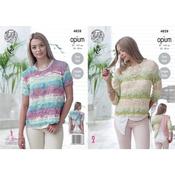 King Cole Pattern 4828 Ladies Tops in Opium Palette