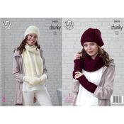 Pattern #5035 Beanie, Scarf, Mittens, Snood, Slouchy Hat &amp; Wrist Warmers in Chunky image