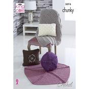 King Cole Pattern 5074 Cushions &amp; Throws in Big Value Chunky