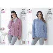 King Cole Pattern 5336 Sweater &amp; Cardigan in Super Chunky image