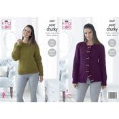 King Cole Pattern 5337 Sweater &amp; Cardigan in Big Value Super Chunky image