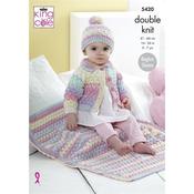 King Cole Pattern 5420 Cardigan, Hat &amp; Blanket in Beaches DK