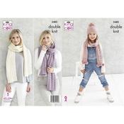 King Cole Pattern 5482 Girl's Hat &amp; Scarf, Ladies Shawls