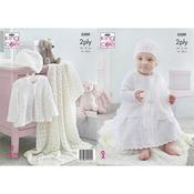 King Cole Pattern 5509 Matinee Jacket, Shawl &amp; Hat in 2ply