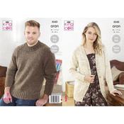 King Cole Pattern 5543 Cardigan &amp; Sweater in Fashion Aran image