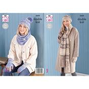King Cole Pattern 5654 Scarf, Wrist-warmers, Hats, Mitts &amp; Snood in Fjord DK