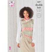 King Cole Pattern 5697 Ladies Round &amp; V Neck Tank Tops in Fjord DK