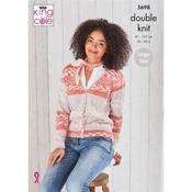 King Cole Pattern 5698 V Neck Cardigan &amp; Waistcoat in Fjord DK