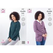 King Cole Pattern 5707 Cardigan &amp; Sweater in Big Value Tweed DK image