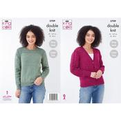 King Cole Pattern 5709 Cardigan &amp; Sweater in Big Value Tweed DK image
