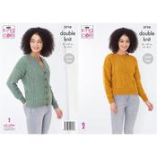 King Cole Pattern 5710 Sweater &amp; Cardigan in Big Value Tweed DK