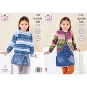 King Cole Pattern 5740 Cardigan And Sweater in Bramble DK