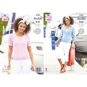 King Cole Pattern 5745 Cardigan &amp; Top in Cottonsmooth DK