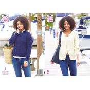King Cole Pattern 5746 Sweater &amp; Cardigan in Cottonsmooth DK
