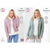 King Cole Pattern 5752 Round &amp; V-Neck Cardigans in Rosarium Mega Chunky