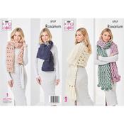 King Cole Pattern 5757 Scarves in Rosarium Mega Chunky image