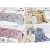 King Cole Pattern 5758 Blankets &amp; Bed Runners in Rosarium Mega Chunky