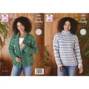 King Cole Pattern 5780 Cardigan &amp; Sweater in Christmas Super Chunky