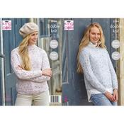 King Cole Pattern 5794 Round &amp; Stand Up Neck Sweaters Knitted in DK