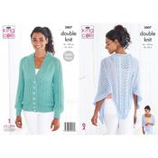 King Cole Pattern 5807 Cardigan And Shawl in Glitz DK