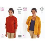 King Cole Pattern 5810 Sweater And Cardigan in Merino DK